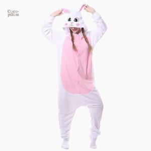 Combinaison douce en peluche, style lapin