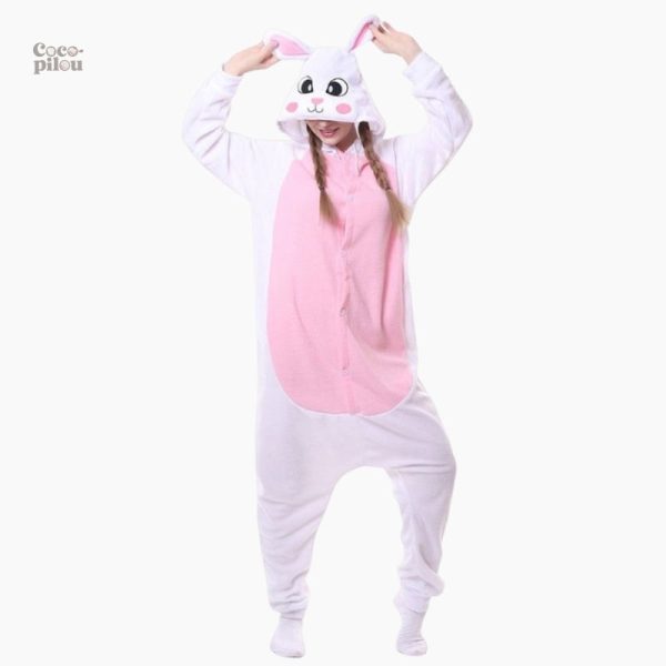 Combinaison douce en peluche, style lapin