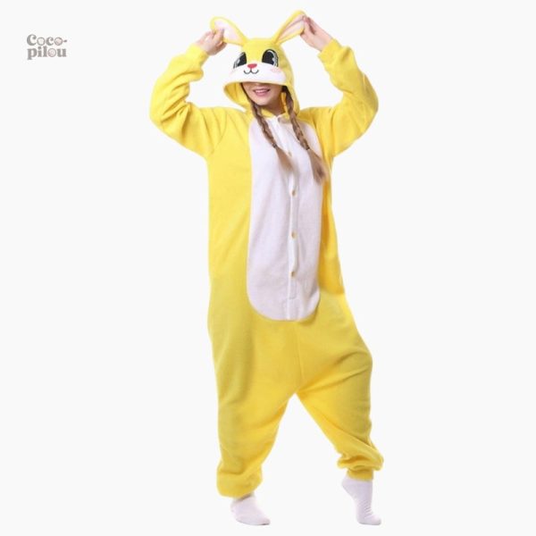 Combinaison chaleureuse, motif lapin