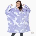 Plaid à manches moelleux en mauve doux