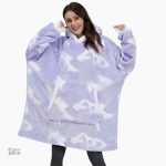 Plaid moelleux avec manches, style cosy en mauve