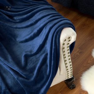 Plaid fausse fourrure bleu doux et confortable