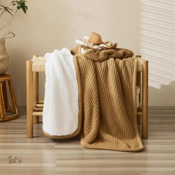 Plaid fausse fourrure marron doux et confortable