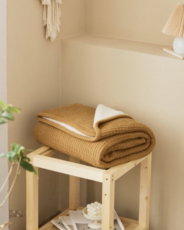 Couvre-lit en fausse fourrure marron, style chaleureux