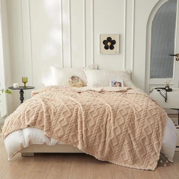 Plaid Pilou Pilou marron torsadé doux et confortable