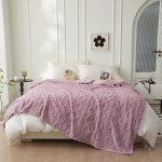 Plaid Pilou Pilou mauve torsadé doux et chaleureux