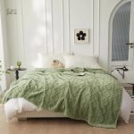 Plaid Pilou Pilou vert torsadé