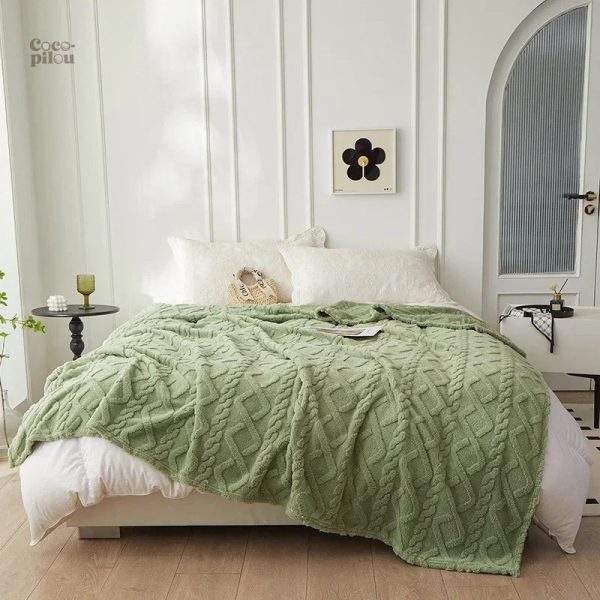 plaid-pilou-pilou-vert-torsade-1 Plaid Pilou Pilou vert torsadé