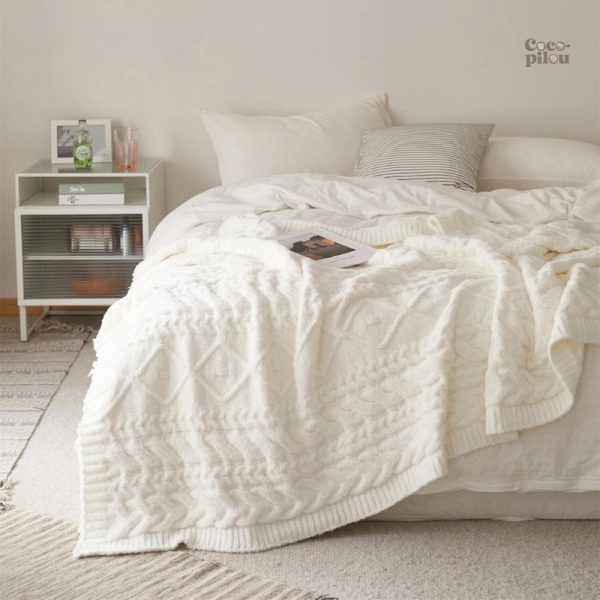 plaid-polaire-blanc-1 Plaid polaire blanc doux et confortable