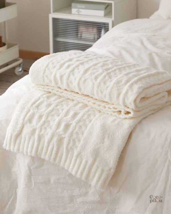 Plaid Pilou Pilou blanc pour se blottir