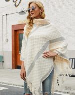 Poncho femme hiver chaud