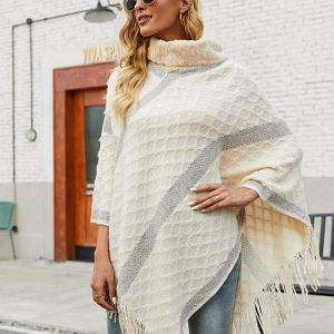 Poncho femme hiver chaud