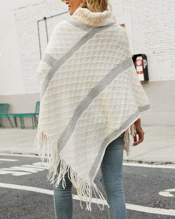 Poncho Pilou Pilou pour femme en hiver