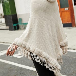 Poncho femme en tissu doux et confortable