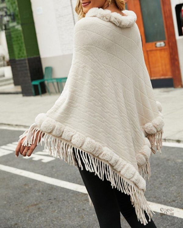 Poncho femme en tissu doux et confortable