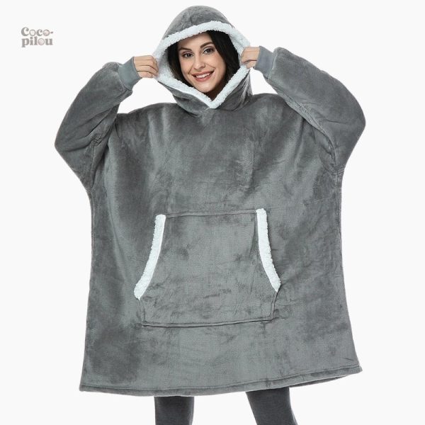 Poncho plaid gris ultra doux pour un confort agréable