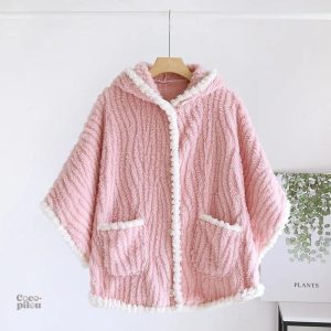 Poncho polaire femme pyjama doux et confortable