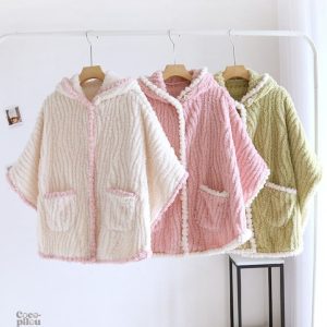 Vêtement d'intérieur féminin, poncho confortable et chaud