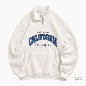 Pull blanc duveteux pour femme, style pilou pilou