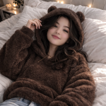 Pull pilou pilou femme doux avec motif lapin