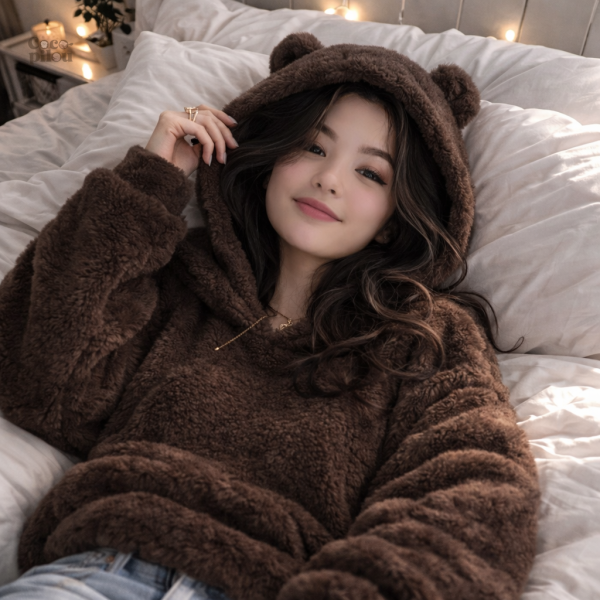 Pull pilou pilou femme doux avec motif lapin