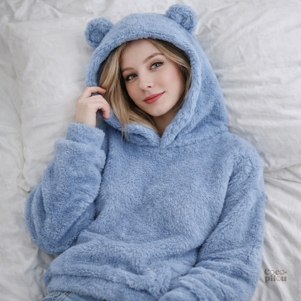 Pull pilou pilou doux pour femme, style lapin