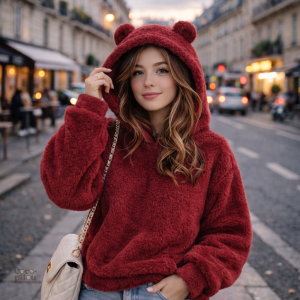 Pull doux en pilou pilou, idéal pour les journées fraîches