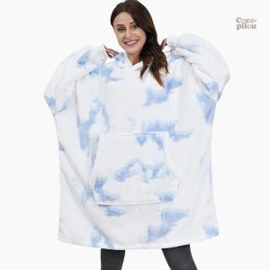 Pull plaid bleu ciel, style décontracté pour l'hiver