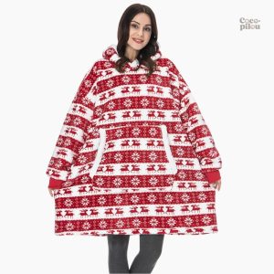 Pull plaid Noël rouge Pilou Pilou pour un hiver douillet