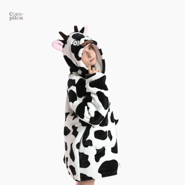 Pull plaid doux vache, style cocooning idéal pour l'hiver