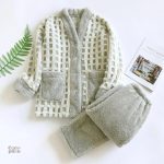 Pyjama boutonné pour femme, tendance et chaleureux en Pilou Pilou