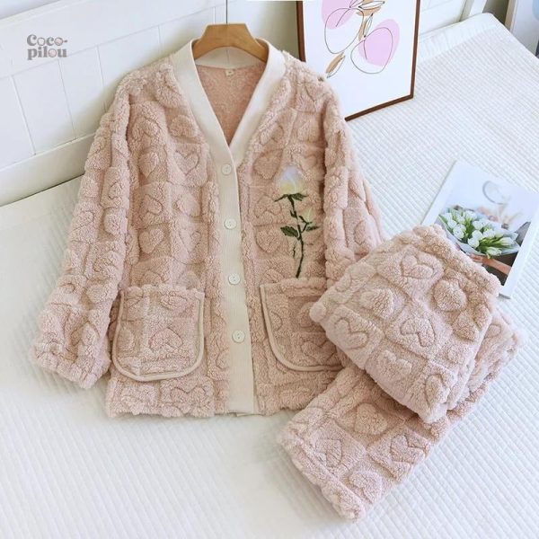 Vêtement de nuit Pilou Pilou femme, style coeur, chaleur et tendresse