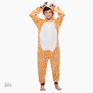 Pyjama combinaison garçon renne en pilou pilou doux