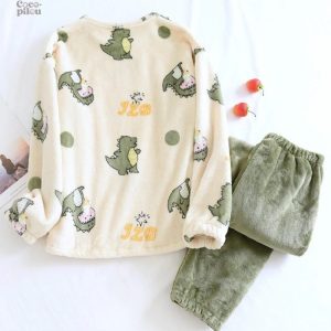 Pyjama femme motif dinosaure doux et confortable