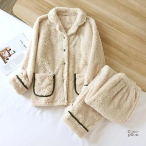 Pyjama pilou pilou pour femme, idéal pour l'hiver