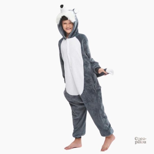 Pyjama grenouillère garçon husky en pilou pilou confortable