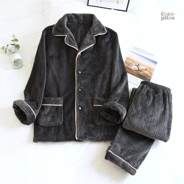 Pyjama homme hiver polaire confortable et chaud
