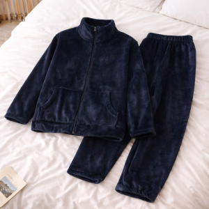Pyjama homme velours hiver confortable et chaud