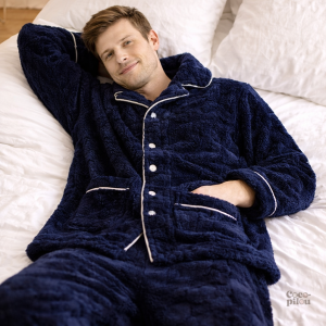 Pyjama Pilou pour homme, doux et chaud, idéal pour se détendre