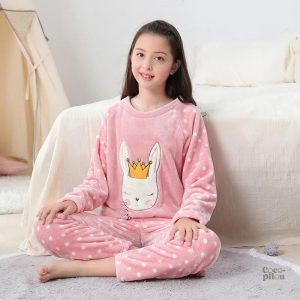 Pyjama lapin fille en pilou pilou doux et confortable