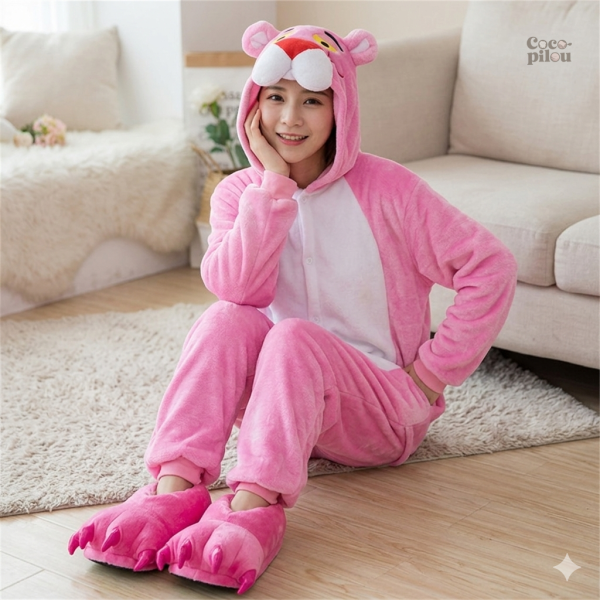 Pyjama Léopard Rose Pilou Pilou Femme