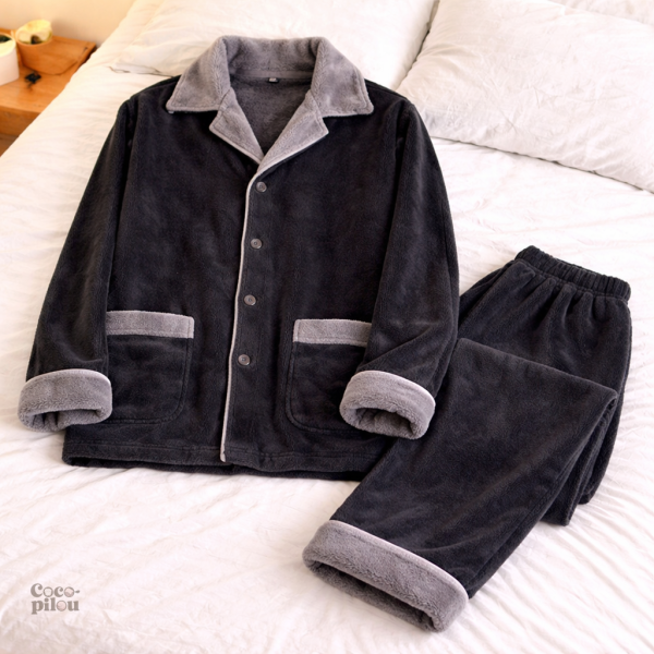 Pyjama micropolaire homme confortable et chaud