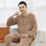 Pyjama polaire marron pour homme