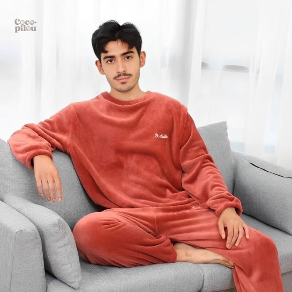 Pyjama polaire rouge pour homme