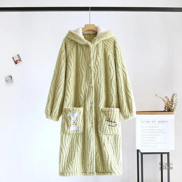 Robe de chambre pilou pilou femme à capuche confortable