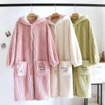 Robe de chambre douce à capuche pour femme, style pilou pilou