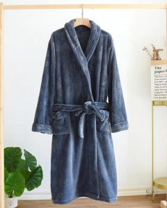Robe de chambre douce pour homme en pilou pilou