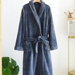 Robe de chambre douce pour homme en pilou pilou