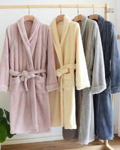 Robe de chambre homme douce et chaleureuse en pilou