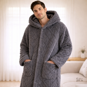 Robe de chambre homme en laine douce